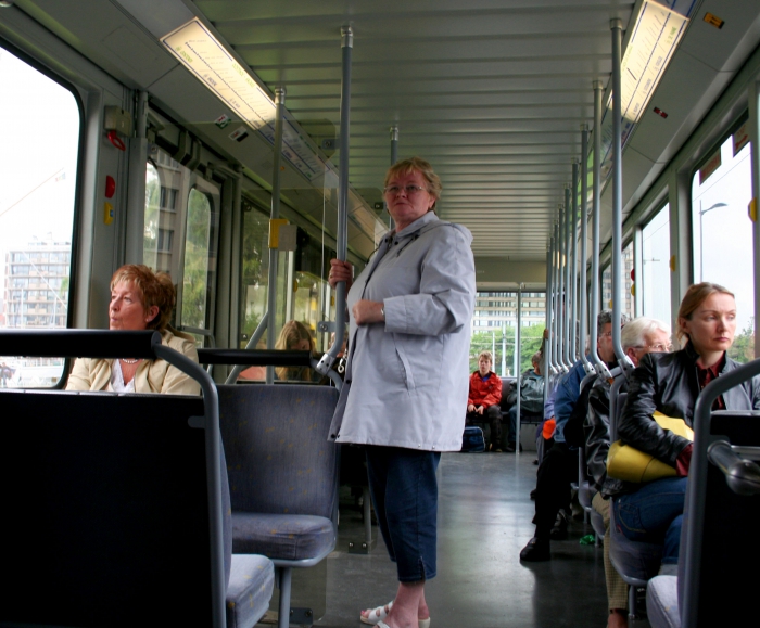 Binnen in de kusttram Binnen in de kusttram