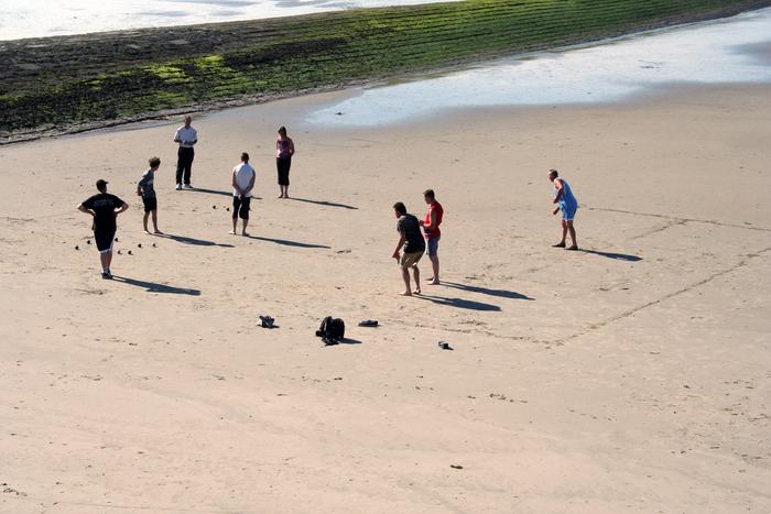Petanque op het strand Petanque op het strand