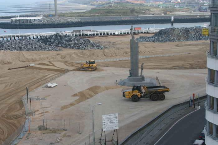 Werken aan Heldenplein Oostende