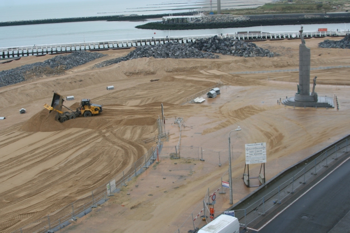 Werken aan Heldenplein Oostende