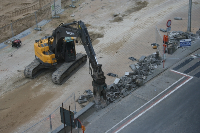 Werken aan Heldenplein Oostende