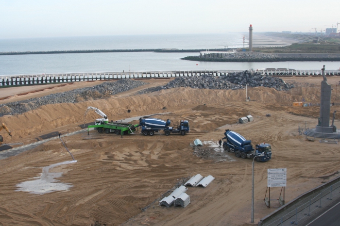 Werken aan Heldenplein Oostende