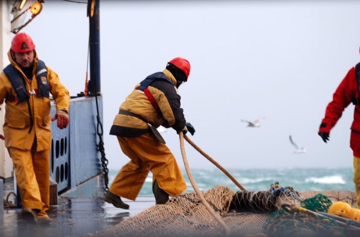 ILVO wetenschappers aan het werk op RV Thalassa