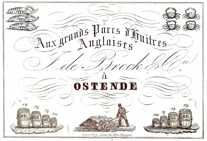 Geporseleinde kaart J. De Brock & Cie