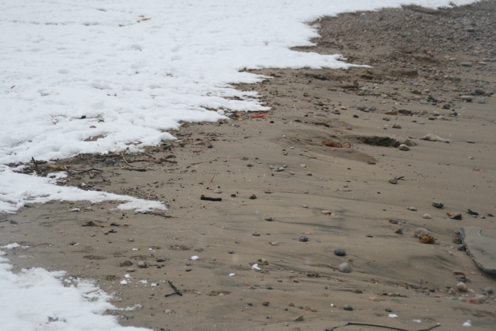 Sneeuw op strand Sneeuw op strand