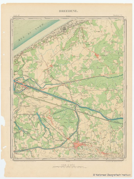Breedene. Feuille XII, planchette n° 3 - 1863