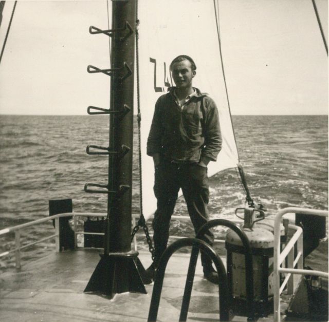 Andr� Van Torre aan boord van de Z.402 Atlantis (Bouwjaar 1963)