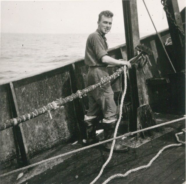 Andr� Van Torre aan boord van de Z.402 Atlantis (Bouwjaar 1963)