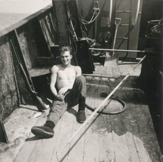 Andr� Van Torre op het dek van de Z.402 Atlantis (Bouwjaar 1963)