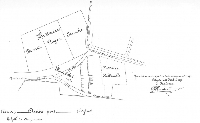 Plan van de Oostendse Mosselhoek, 1896 Plan van de Oostendse Mosselhoek, 1896