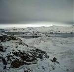 Geologist Island in the antarctic gray