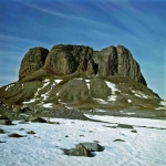 The basalt rock Tres Hermanos, near the Argentinian station Jubany