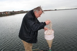 �jvind Moestrup taking samples at the Spuikom (Ostend)