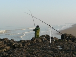 Fishing from the beach
