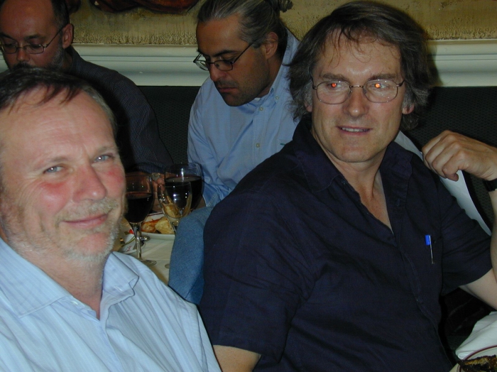 Picture of Carlo Heip and Geoff Boxshall, at the back Christos Arvanitidis and Paul Somerfield