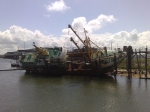 Vissersboot O.33 MARBI gekanteld op slipway