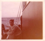 Visser op schip