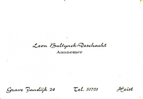 Visitekaartje Leon Bultynck-Deschacht