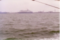 Cruiseship aan oude havendam Zeebrugge