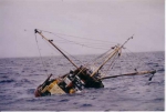 De zinkende BM.37 uit Brixham