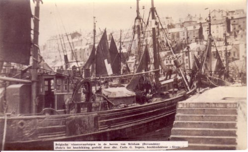 Belgische vissersvaartuigen in haven Brixham (Devonshire)