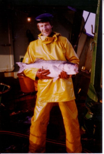 Hubert Snauwaert met zeldzame witte zalm