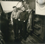 Frans Ackx (links) en Andr� Van Torre op de Z.562 Luc (Bouwjaar 1956)