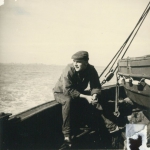 Andr� Van Torre aan boord van de Z.562 Luc (Bouwjaar 1956), author: Onbekend