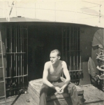 Andr� Van Torre aan boord van de Z.562 Luc (Bouwjaar 1956)