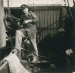 Gerard Allemeersch aan boord van de Z.402 Atlantis (Bouwjaar 1963), author: Onbekend