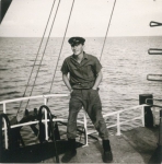 Andr� Van Torre aan boord van de Z.402 Atlantis (Bouwjaar 1963), author: Onbekend