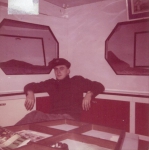 Andr� Van Torre in de leefruimte van de Z.402 Atlantis (Bouwjaar 1963)