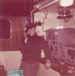 Andr� Van Torre bij de telefoon op de Z.402 Atlantis (Bouwjaar 1963)