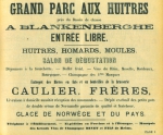 Reclame voor het oesterpark "Devriendt", 1893