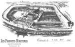 Zicht op oesterpark "N.V. Les Produits Maritimes" te Nieuwpoort