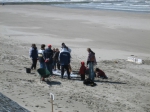 Allemaal het strand opruimen tijdens de Lenteprikkel in Oostende op 01/04/2006