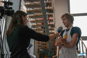 Student restaurant De Brug: marine biologist Jan Reubens is talking to the press, author: De Smet, Bart