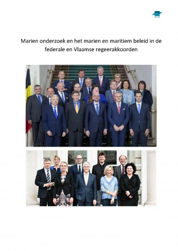 Beleidsinformerende Nota: Marien onderzoek en het marien en maritiem beleid in het federaal en het Vlaams regeerakkoord Beleidsinformerende Nota: Marien onderzoek en het marien en maritiem beleid in het federaal en het Vlaams regeerakkoord