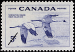 Canadian Postage Stamp (1955): Whooping Crane, author: National Archives of Canada