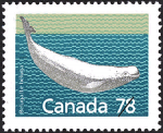 Canadian Postage Stamp (1990): beluga, author: National Archives of Canada