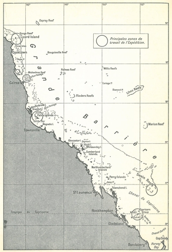 Kaart expeditie Australië