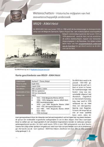 M929 – A964 Heist – Historische mijlpalen van het zeewetenschappelijk onderzoek M929 – A964 Heist – Historische mijlpalen van het zeewetenschappelijk onderzoek