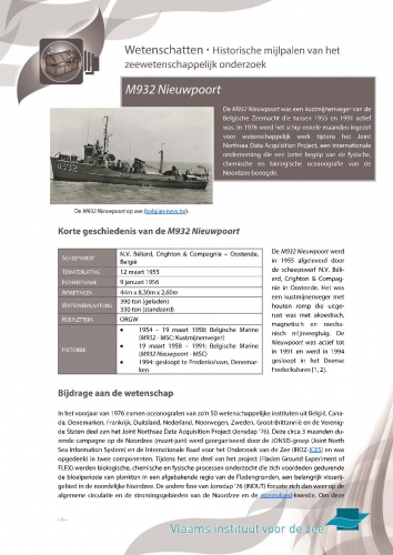 M932 Nieuwpoort – Historische mijlpalen van het zeewetenschappelijk onderzoek M932 Nieuwpoort – Historische mijlpalen van het zeewetenschappelijk onderzoek