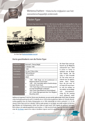 Hydrografisch schip Paster Pype – Historische mijlpalen van het zeewetenschappelijk onderzoek Hydrografisch schip Paster Pype – Historische mijlpalen van het zeewetenschappelijk onderzoek