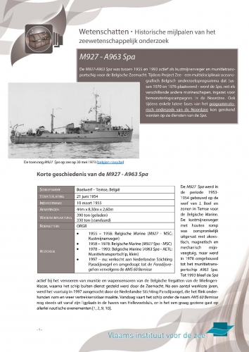 M927 - A963 Spa – Historische mijlpalen van het zeewetenschappelijk onderzoek M927 - A963 Spa – Historische mijlpalen van het zeewetenschappelijk onderzoek