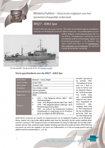 M927 - A963 Spa – Historische mijlpalen van het zeewetenschappelijk onderzoek