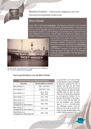 West-Hinder – Historische mijlpalen van het zeewetenschappelijk onderzoek West-Hinder – Historische mijlpalen van het zeewetenschappelijk onderzoek