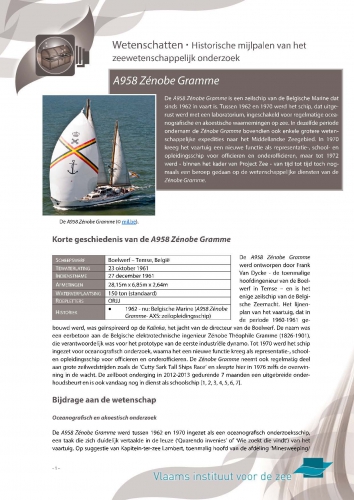 A958 Zénobe Gramme – Historische mijlpalen van het zeewetenschappelijk onderzoek A958 Zénobe Gramme – Historische mijlpalen van het zeewetenschappelijk onderzoek