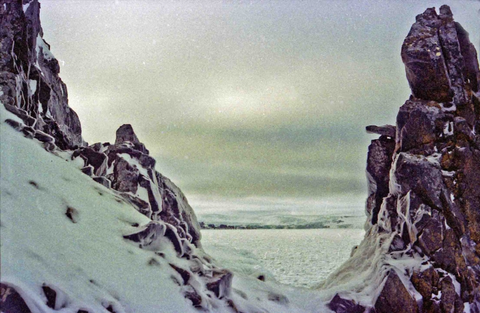 a view into the Maxwell Bay during  the winter