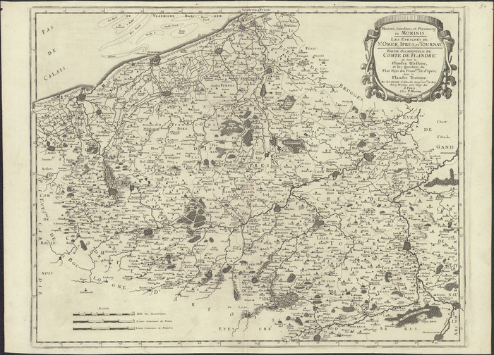 Morini, Gorduni et Pleumosii in Morinis. Les �v�sch�s de St. Omer, Ipres et Tournay. Partie occidentale du comt� de Flandre ou sont la Flandre Wallone et les quartiers du plat pays du Franconat et d' Ipres dans la Flandre Teutone (1657)